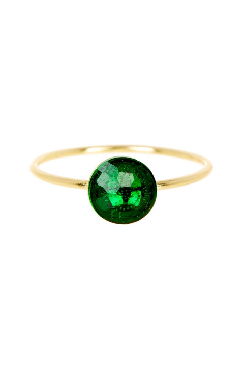 Emerald Crystal Round Ring - GF