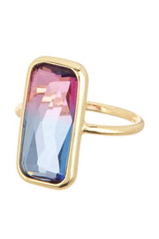 Dyed Quartz Rectangle Ring - GF