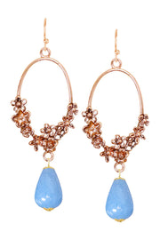 Aquamarine & Blossoms Drop Earrings - GF