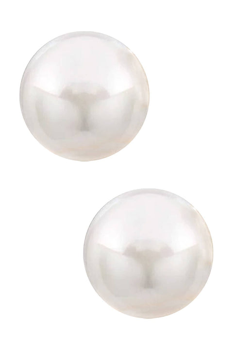 Sterling Silver 7mm Faux Pearl Stud Earrings - SS