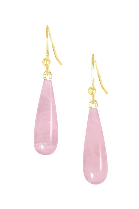 14k Vermeil & Rose Quartz Drop Earrings - VM