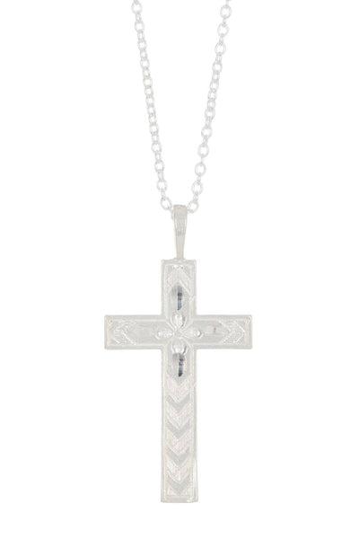 Sterling Silver Cross Pendant Necklace - SF