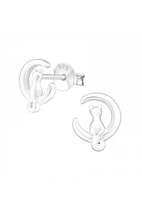 Sterling Silver Cat Ear Studs - SS