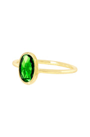 Emerald Crystal Petite Oval Ring - GF