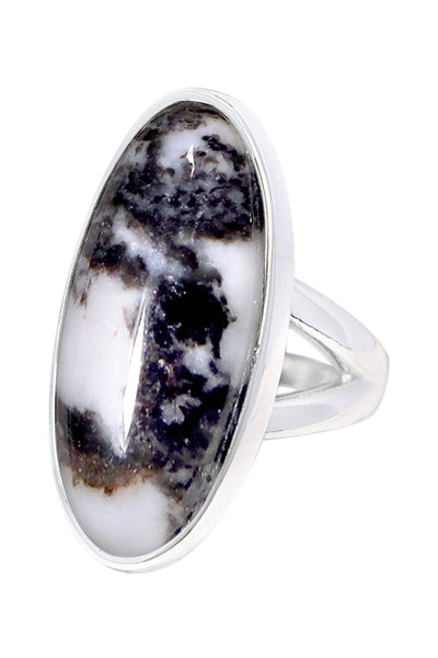 Zebra Jasper Oval Cabochon Ring - SF