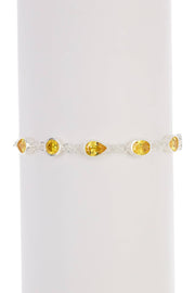 Citrine CZ Station Bracelet - SF