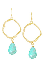 Amazonite & Orbit Drop Earrings - GF