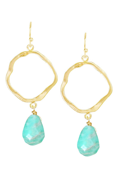 Amazonite & Orbit Drop Earrings - GF