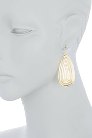 Metal Teardrop Drop Earrings - GF