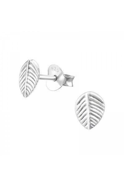 Sterling Silver Leaf Ear Studs - SS