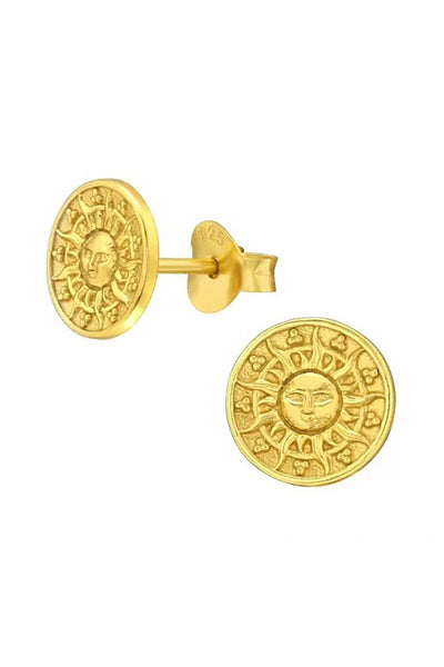 Sterling Silver Sun Ear Studs - VM