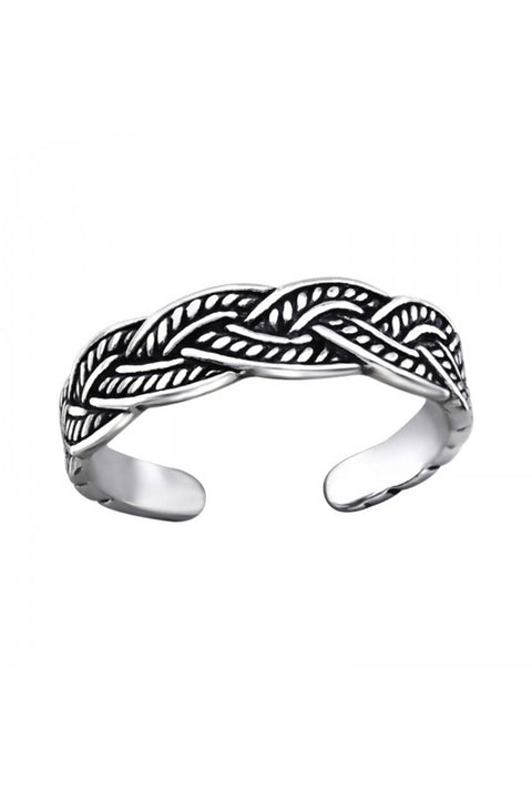 Sterling Silver Knot Adjustable Toe Ring - SS