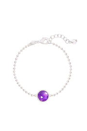 Amethyst Beaded Charm Bracelet - SF