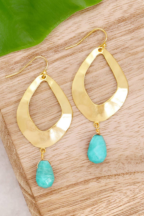 Amazonite & Fan Drop Earrings - GF