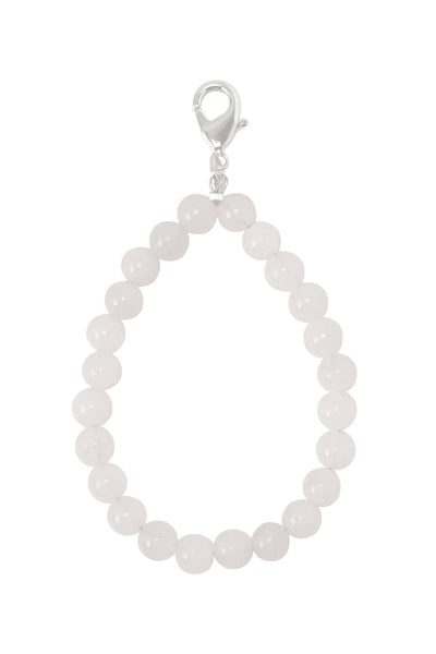 White Jade 6mm Mala Beads Keychain - SF/GF