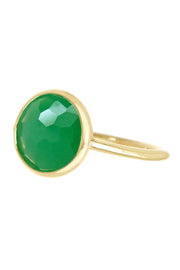 Green Chalcedony Round Ring - GF