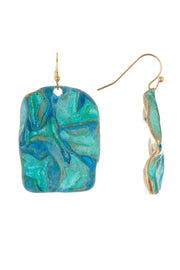 Natural Verdigris Patina Statement Earrings - BR