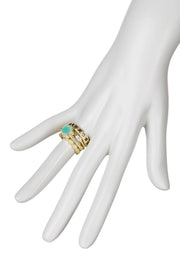 Amazonite Crystal & CZ Stack Ring - GF