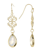 Crystal Lotus Drop Earrings - GF