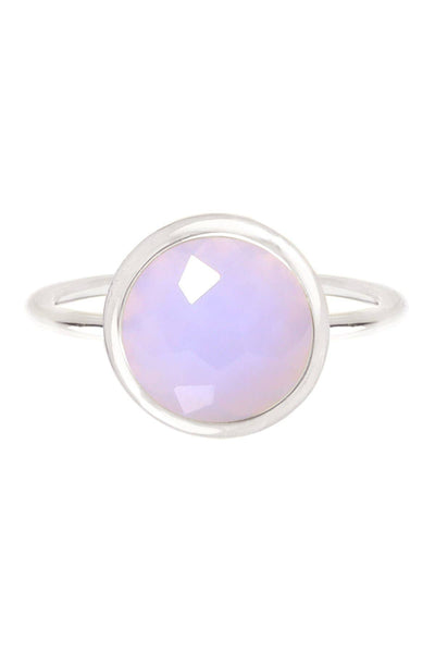 Blue Lace Agate Round Ring - SF