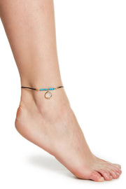 Moonstone Crystal & Turquoise Anklet - GF