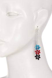 Mixed Austrian Crystal Flower Bloom Drop Earrings - SF