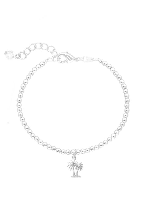 Palm Tree Charm Beaded Bracelet - SF