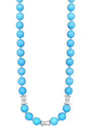 Turquoise & Silver Plated Chippewa Necklace - SF