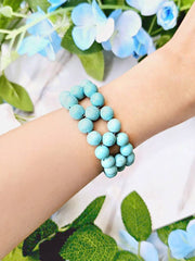 Stabilized Turquoise 8mm Beads Braided Bracelet - GF