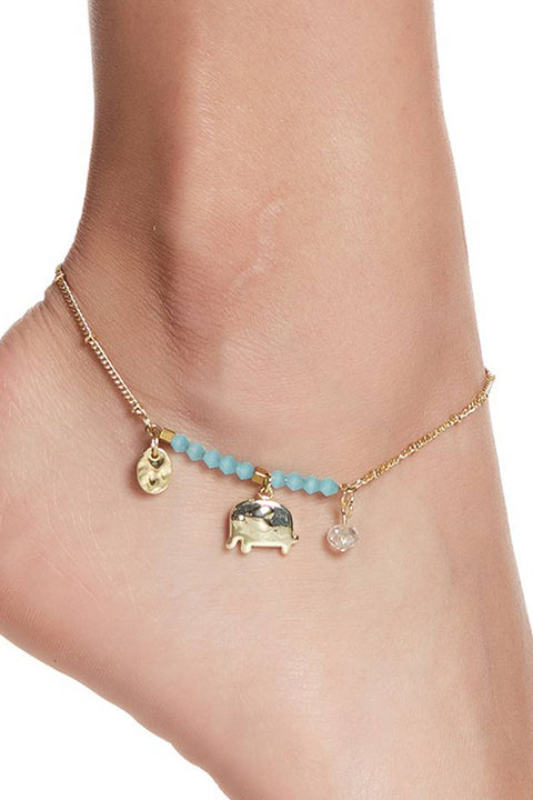 Elephant & Austrian Crystal Anklet - GF