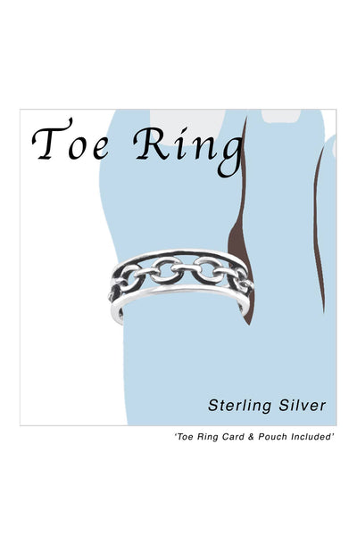 Sterling Silver Chain Adjustable Toe Ring - SS