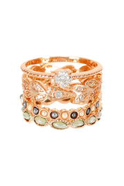 Freshwater Pearl & CZ Stack Ring Set - GF