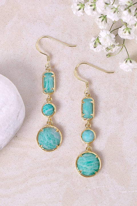 Amazonite Drop Earrings - GF