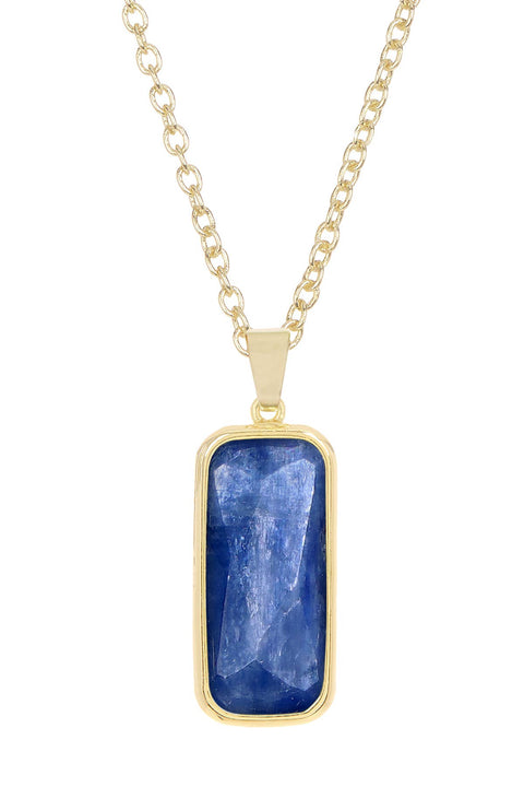 Kyanite Rectangle Pendant Necklace - GF