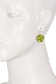 Peridot Round Shaped Drop Earrings - SF