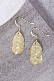 Hammered Disc Freeform Earrings - GF