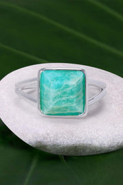 Amazonite Square Cut Ring - SF