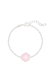 Rose Quartz Beaded Charm Bracelet - SF