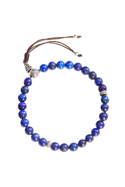 Lapis Mala Beads Adjustable Bracelet - SF