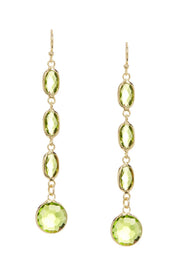 Peridot Crystal Chandelier Earrings - GF