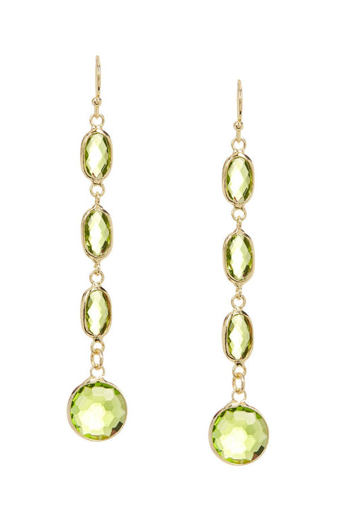 Peridot Crystal Chandelier Earrings - GF