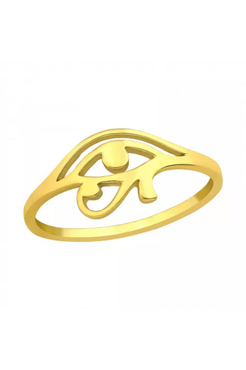 Sterling Silver Vermeil Eye Of Horus Ring - VM