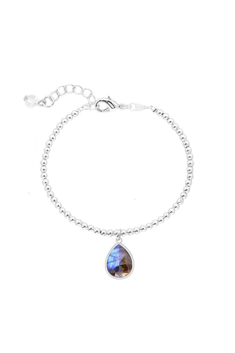 Labradorite Beaded Charm Bracelet - GF