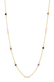 Purple Austrian Crystal Station Necklace - GF