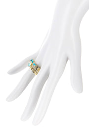 Turquoise & CZ Stack Ring Set - GF