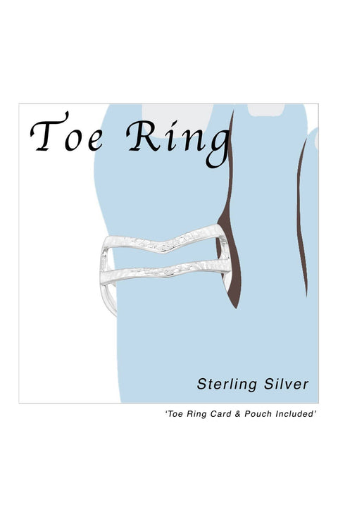 Sterling Silver V Shape Adjustable Toe Ring - SS