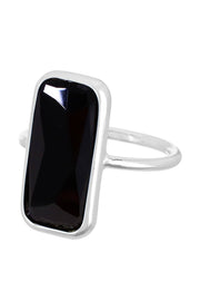 Black Onyx Rectangle Ring - SF