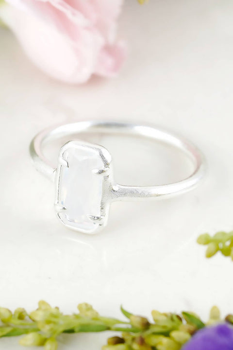 Moonstone Crystal Small Cab Ring - SF