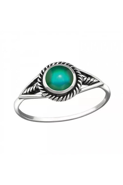 Sterling Silver Ring With Mood Color Epoxy - SS