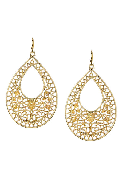 Filigree Statement Earrings In Gold - GF